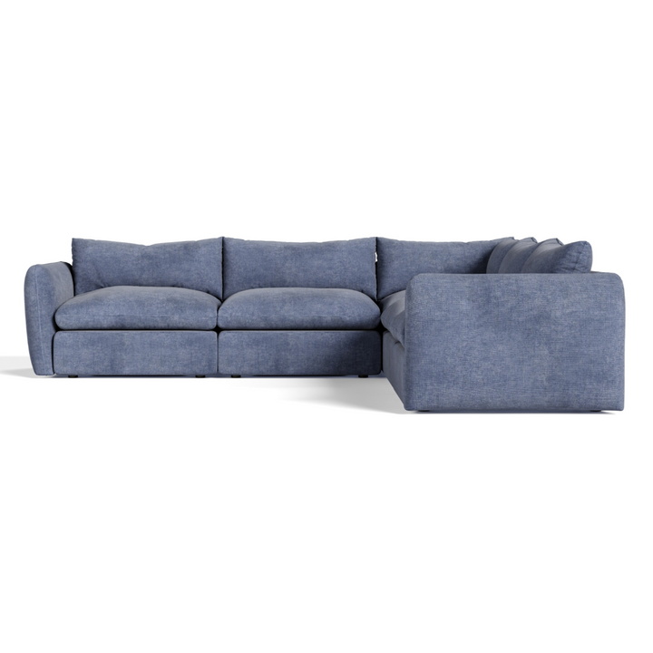 Kinsey - Modern Blue Fabric Modular Sectional Sofa-5-Piece Sectional