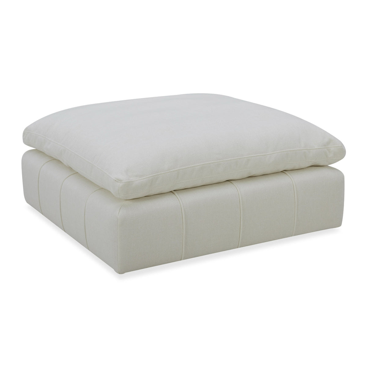 Vicki - Modern Off-White Fabric Ottoman