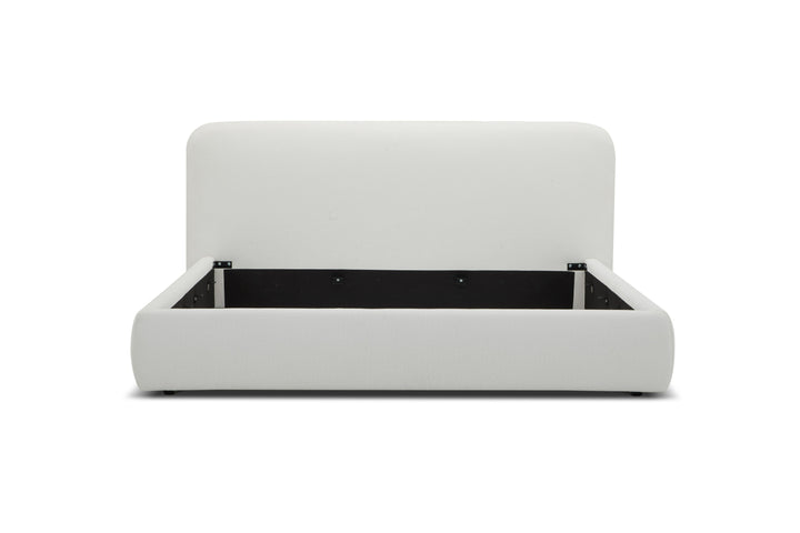 Liam - Modern Ivory Fabric Upholstered Bed
