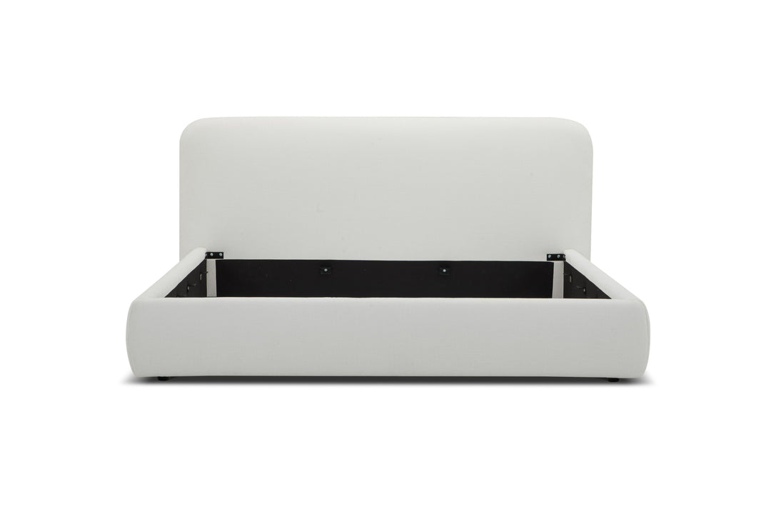 Liam - Modern Ivory Fabric Upholstered Bed
