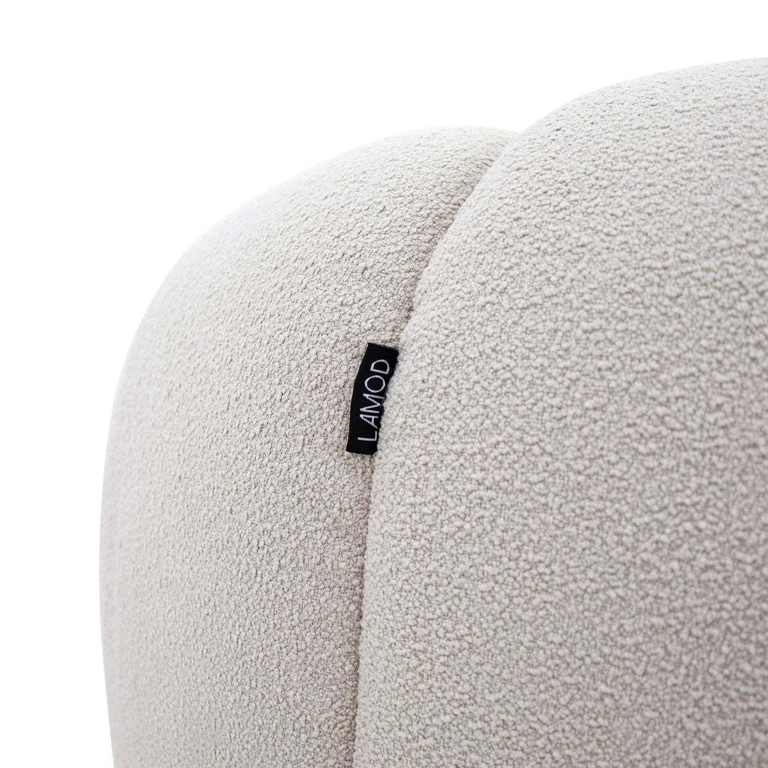 Yolonda - Modern Curved Beige Fabric Sofa