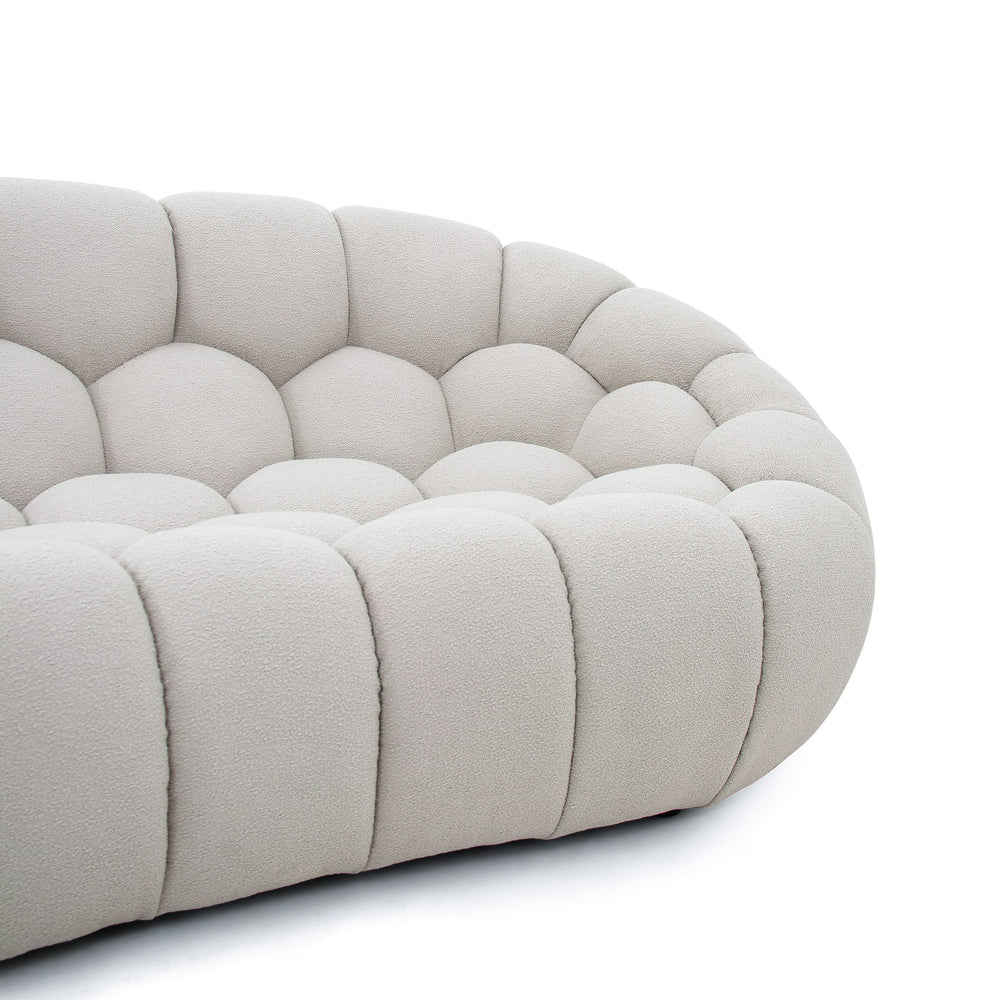 Yolonda - Modern Curved Beige Fabric Sofa Set - View 6