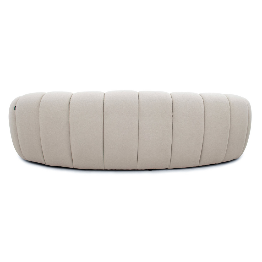 Yolonda - Modern Curved Beige Fabric Sofa - View 6