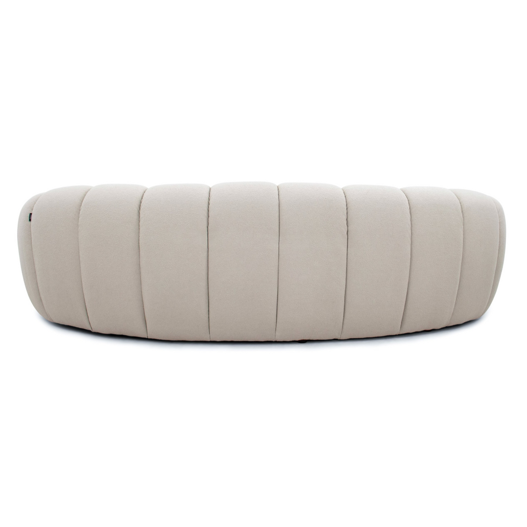Yolonda - Modern Curved Beige Fabric Sofa