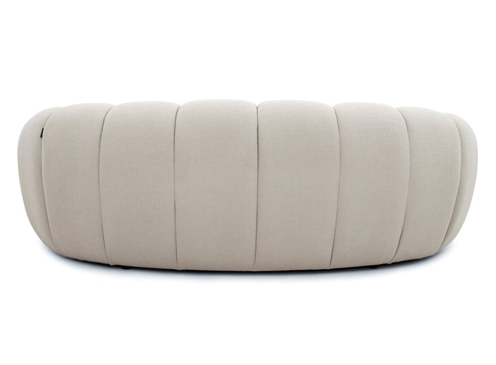Yolonda - Modern Curved Beige Fabric Loveseat