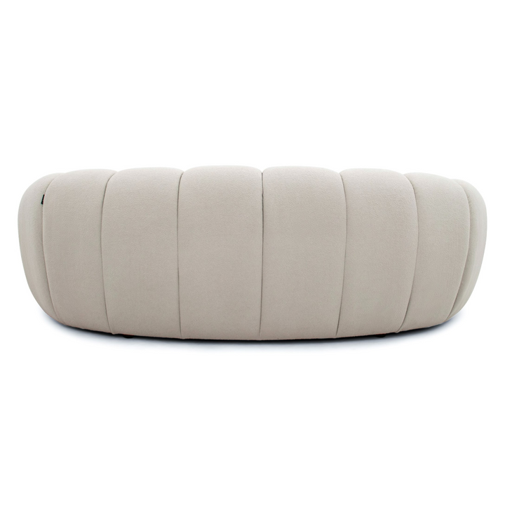 Yolonda - Modern Curved Beige Fabric Loveseat
