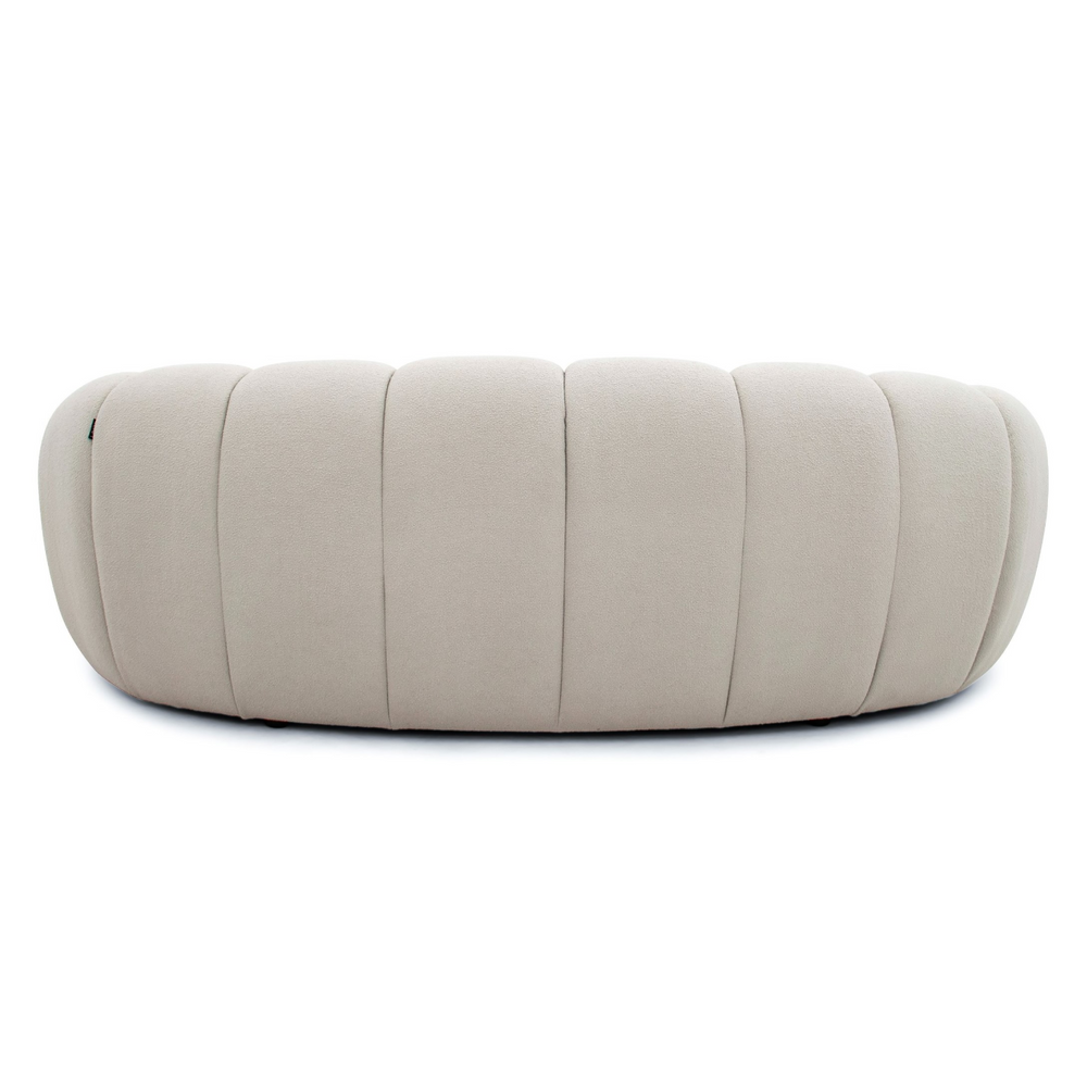 Yolonda - Modern Curved Beige Fabric Loveseat - View 6