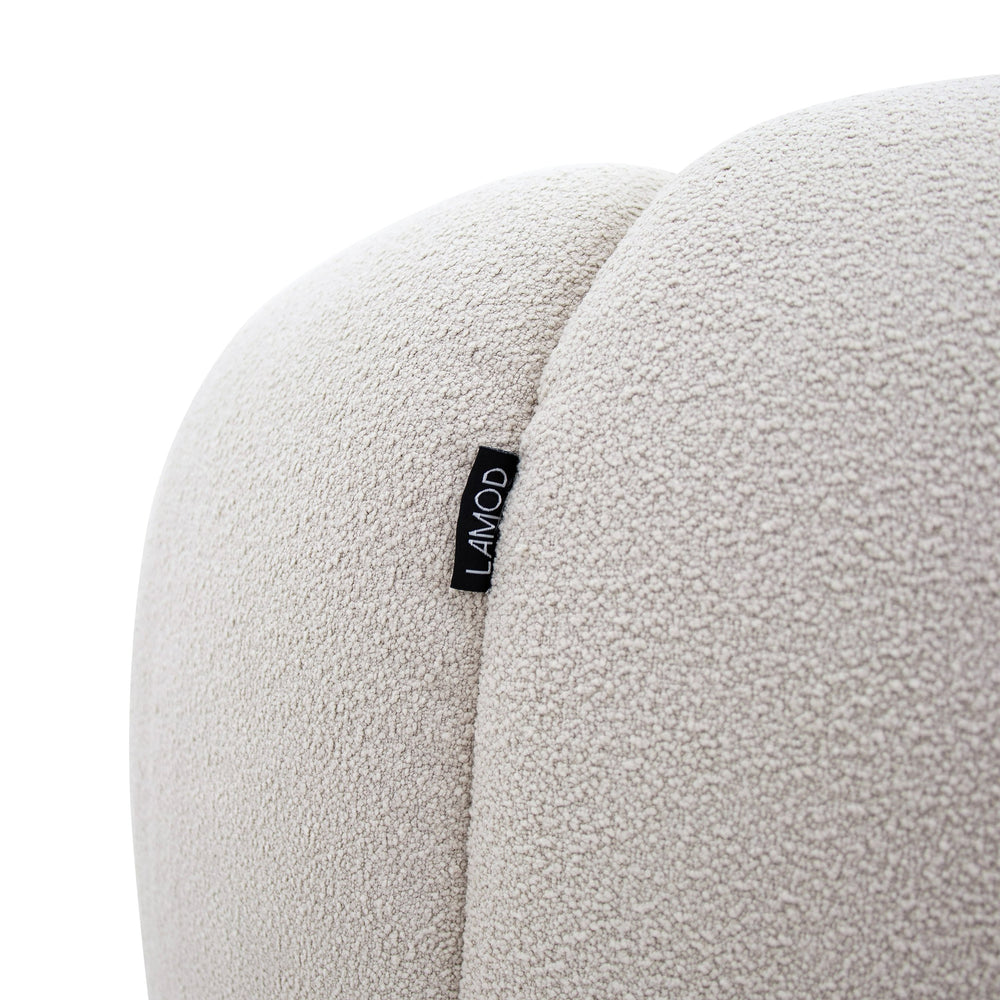 Yolonda - Modern Curved Beige Fabric Chair - View 5