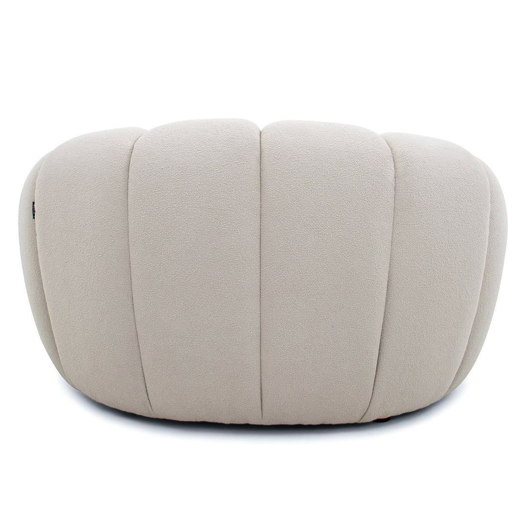 Yolonda  Modern Curved Beige Fabric Chair