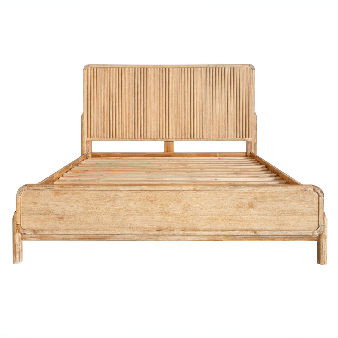 Eastern King Mikala - Modern Natural Oak Bed