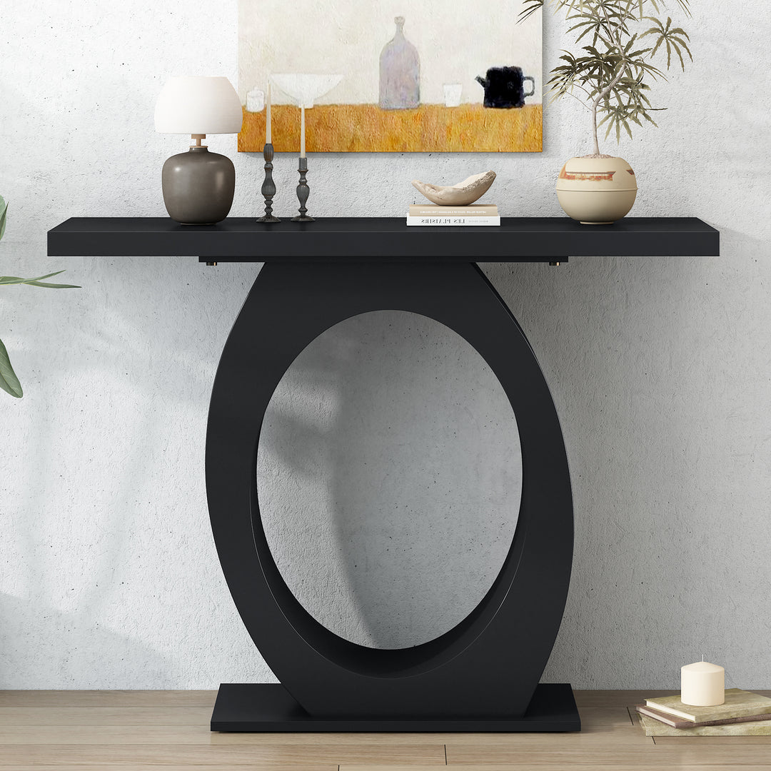 Mirod Egg Base Console Table – Black