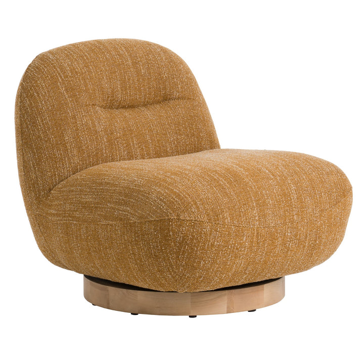 Renee - Modern Mustard Fabric Swivel Accent Chair