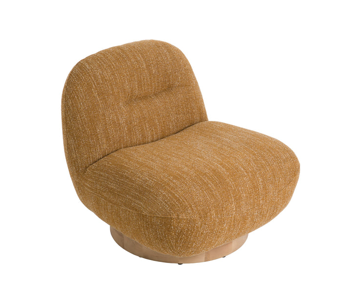 Renee - Modern Mustard Fabric Swivel Accent Chair
