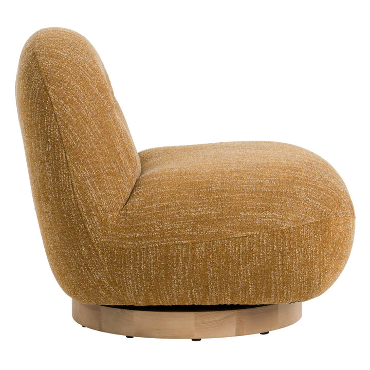 Renee - Modern Mustard Fabric Swivel Accent Chair
