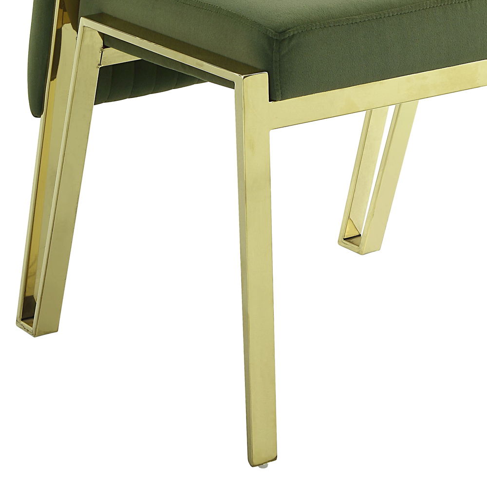 Fallon - Side Chair Set of 2) - Green Velvet & Mirrored Gold
