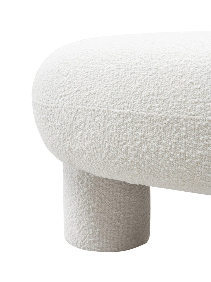 Gaynes - Modern Off-White Fabric Bench