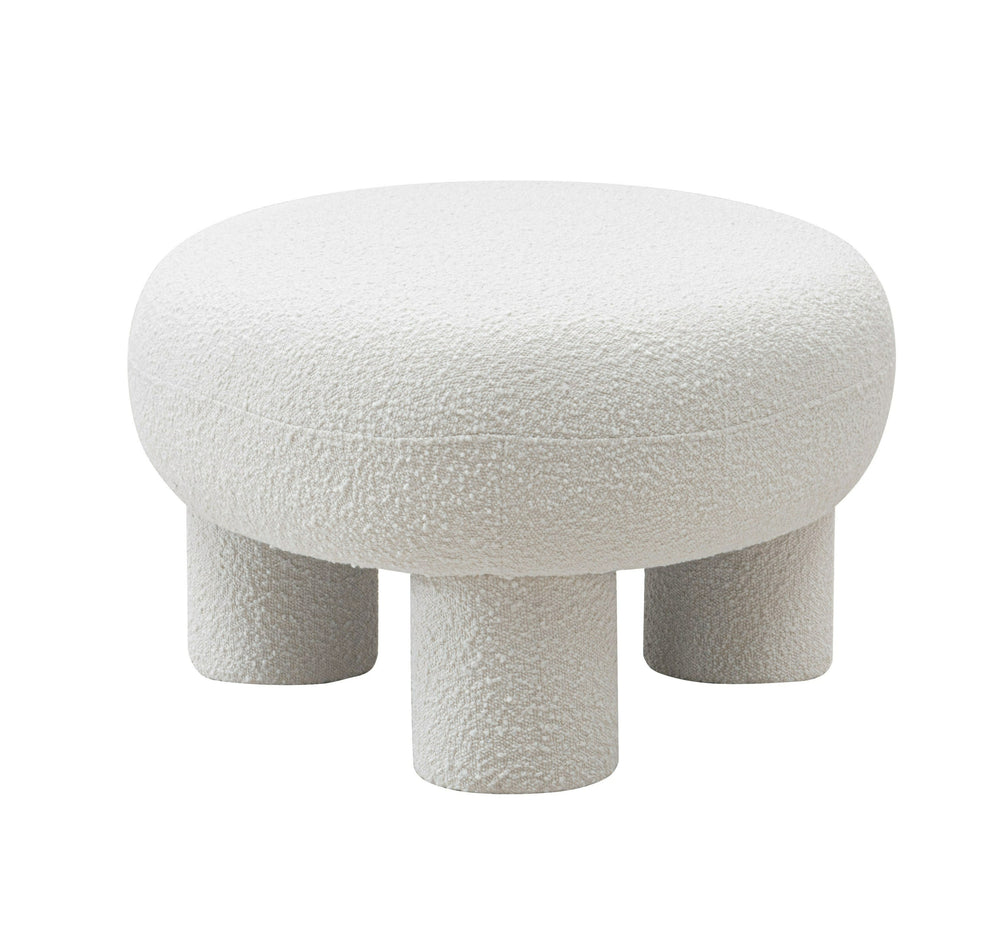 Gaynes - Modern Off-White Fabric Bench - View 3