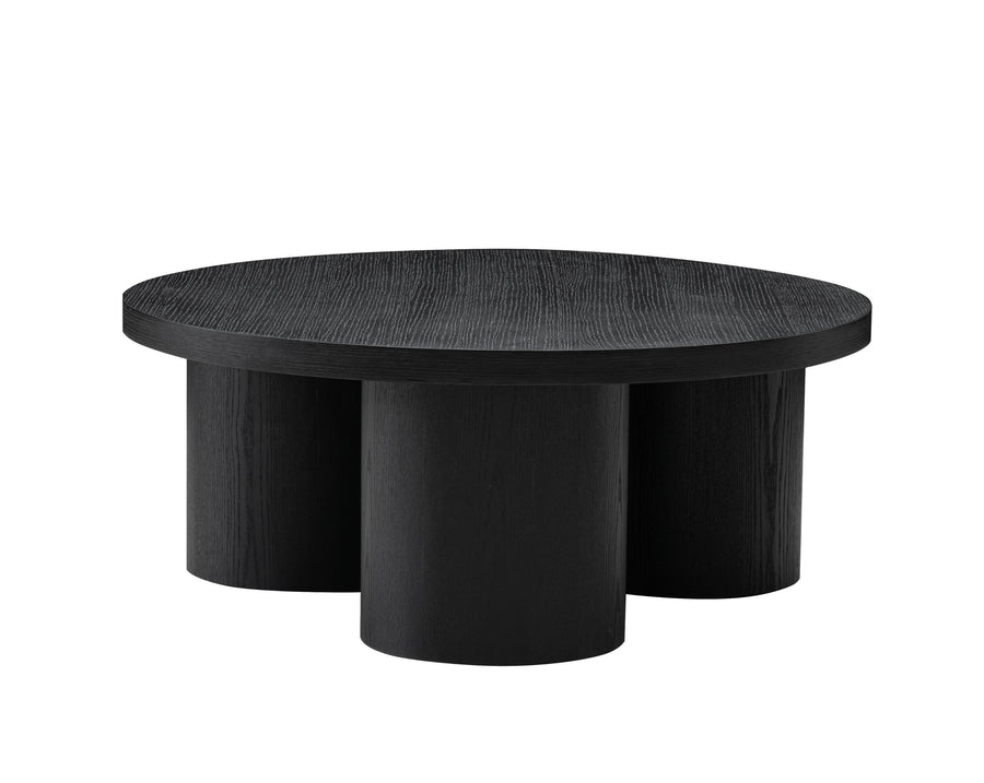 Babson - Modern Black Oak Round Coffee Table