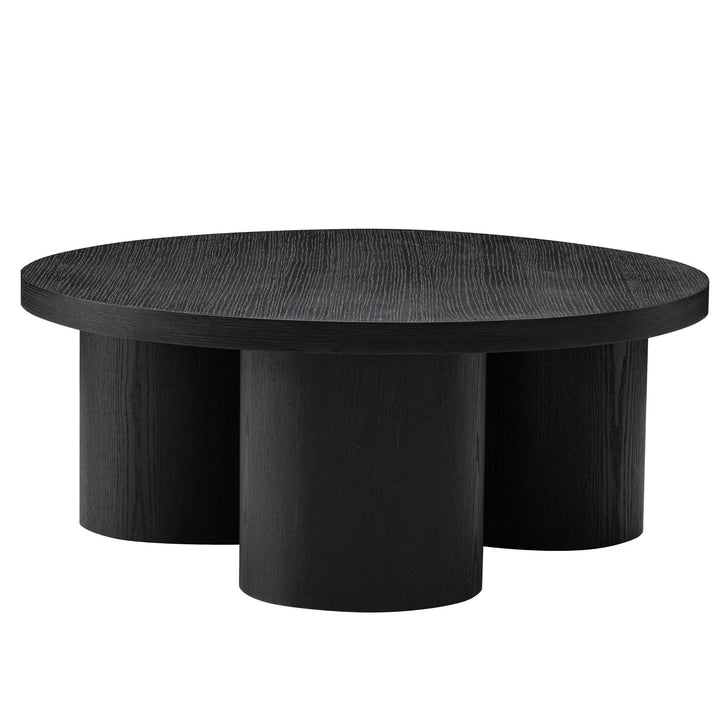 Babson - Modern Black Oak Round Coffee Table