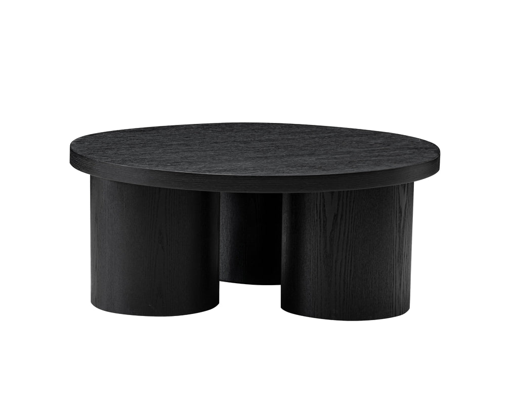 Babson - Modern Black Oak Round Coffee Table