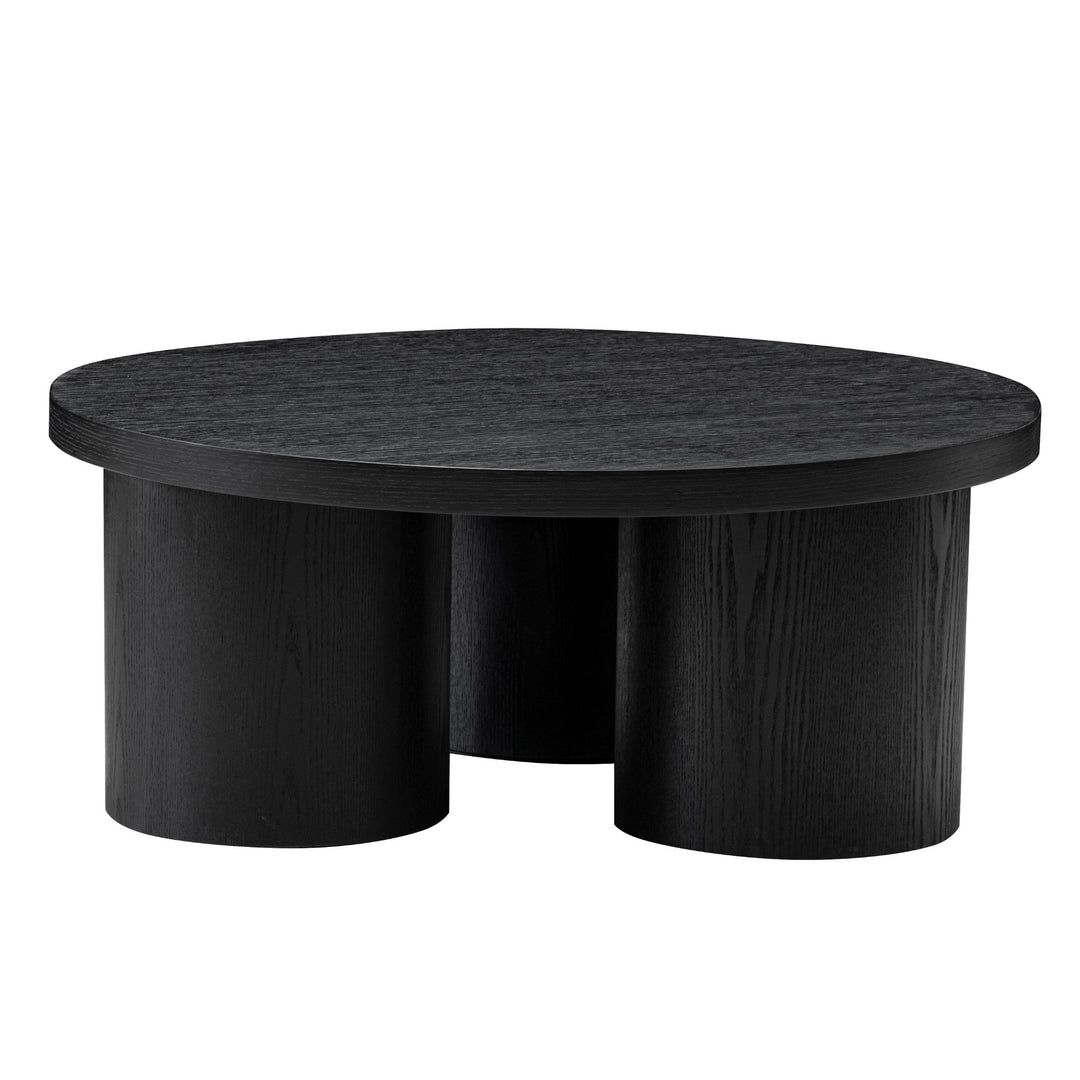 Babson - Modern Black Oak Round Coffee Table