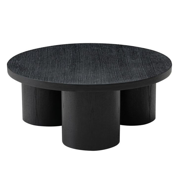Babson - Modern Black Oak Round Coffee Table