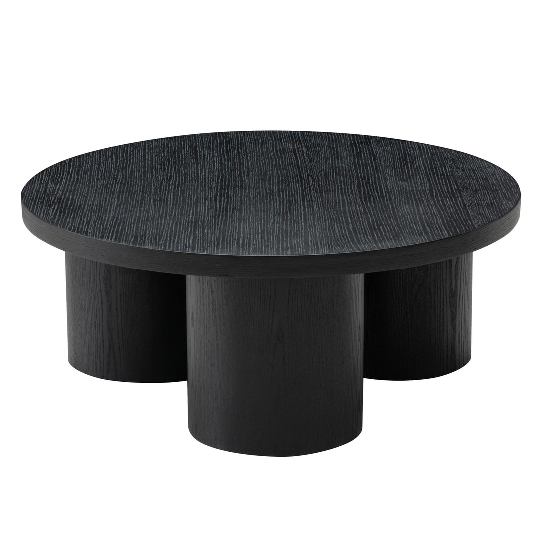 Babson - Modern Black Oak Round Coffee Table