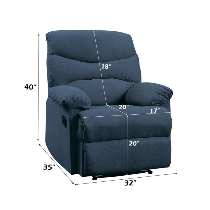 Arcadia - Motion Recliner - Blue Woven Fabric