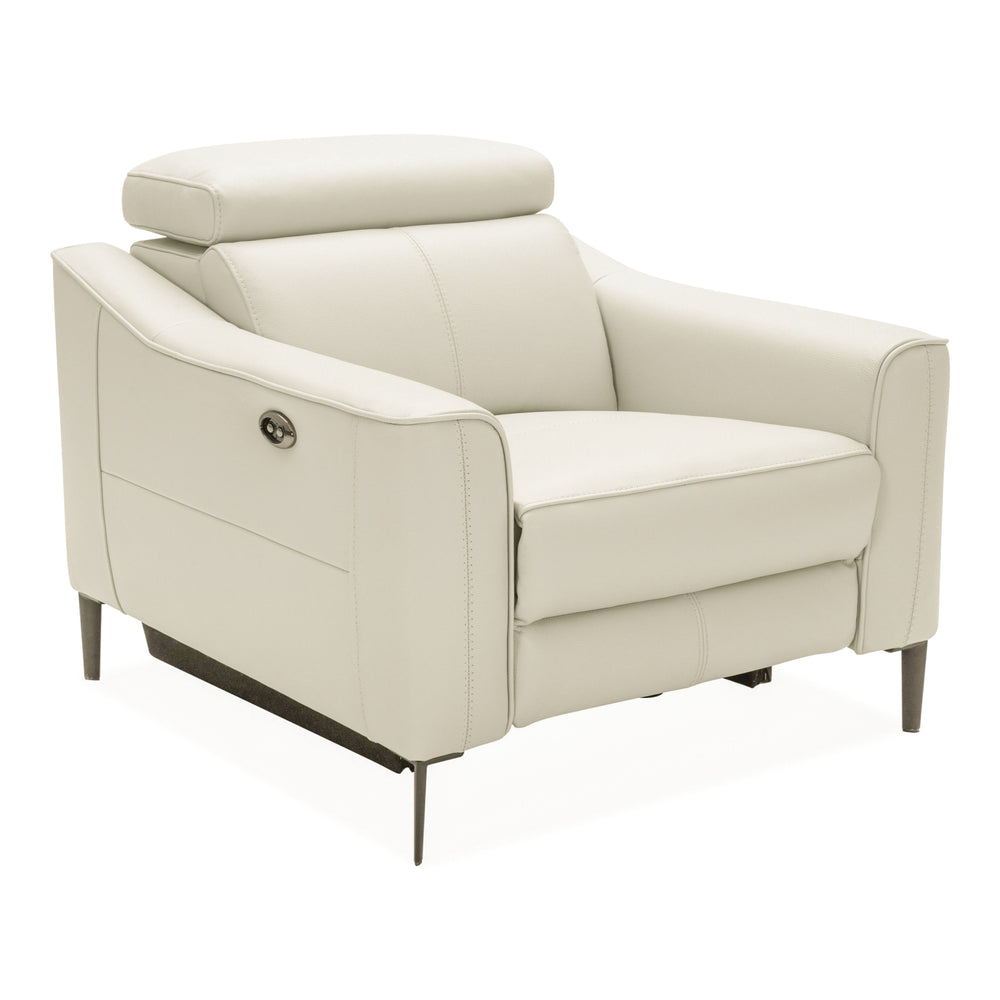 Eden - Modern White Leather Recliner Chair