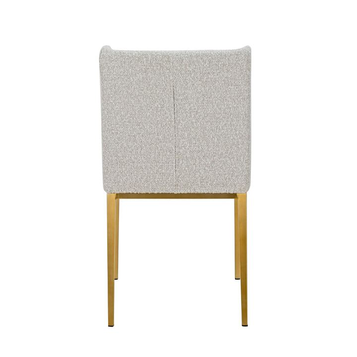 Mimi - Modern Light Grey Fabric + Antique Brass Dining Chair (Set of 2)