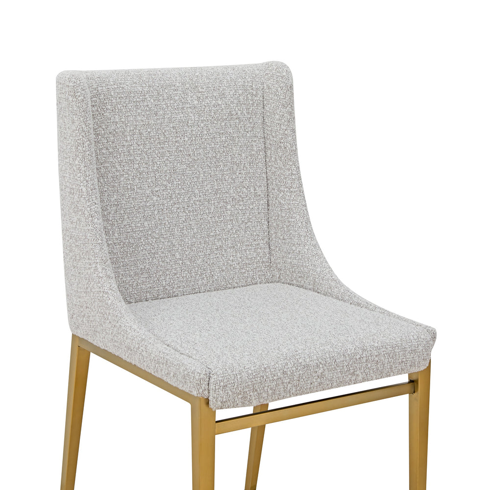Mimi - Modern Light Grey Fabric + Antique Brass Dining Chair (Set of 2) - View 4
