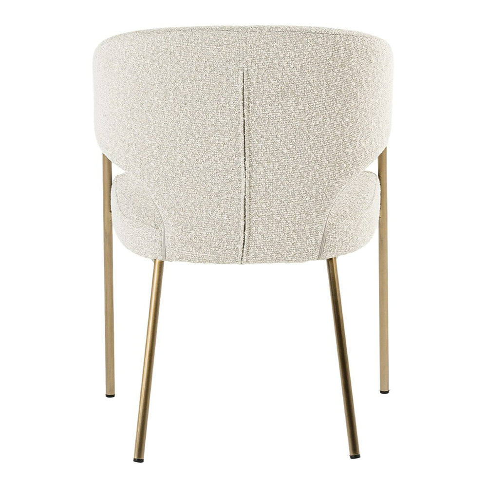 Claudine - Modern Light Grey Fabric & Antique Brass Dining Chair - View 5