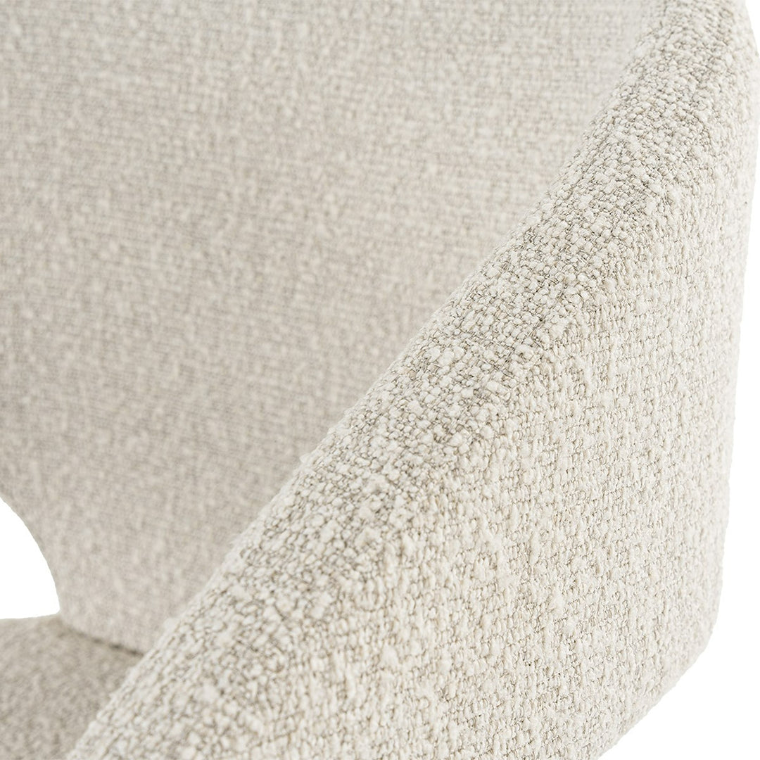 Claudine  Modern Light Grey Fabric & Antique Brass Dining Chair