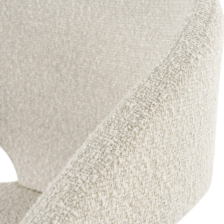 Claudine  Modern Light Grey Fabric & Antique Brass Dining Chair