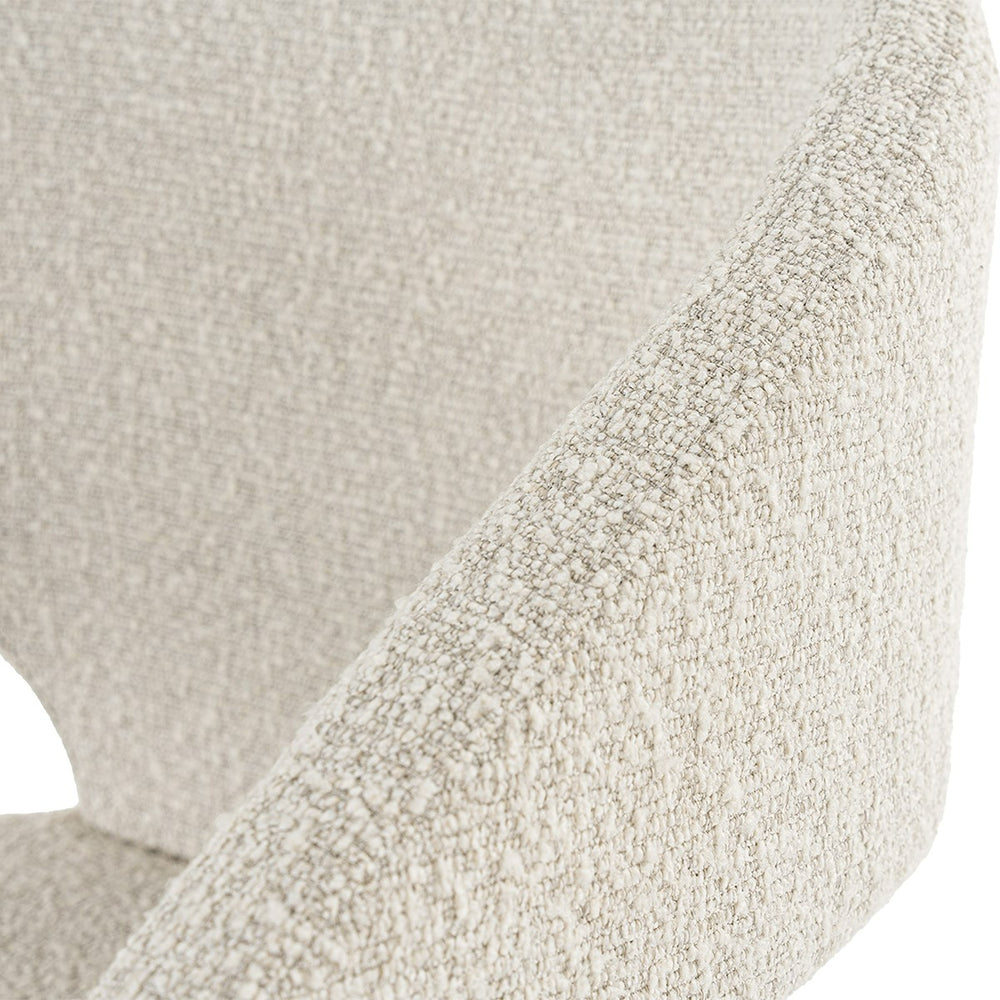 Claudine - Modern Light Grey Fabric & Antique Brass Dining Chair - View 6