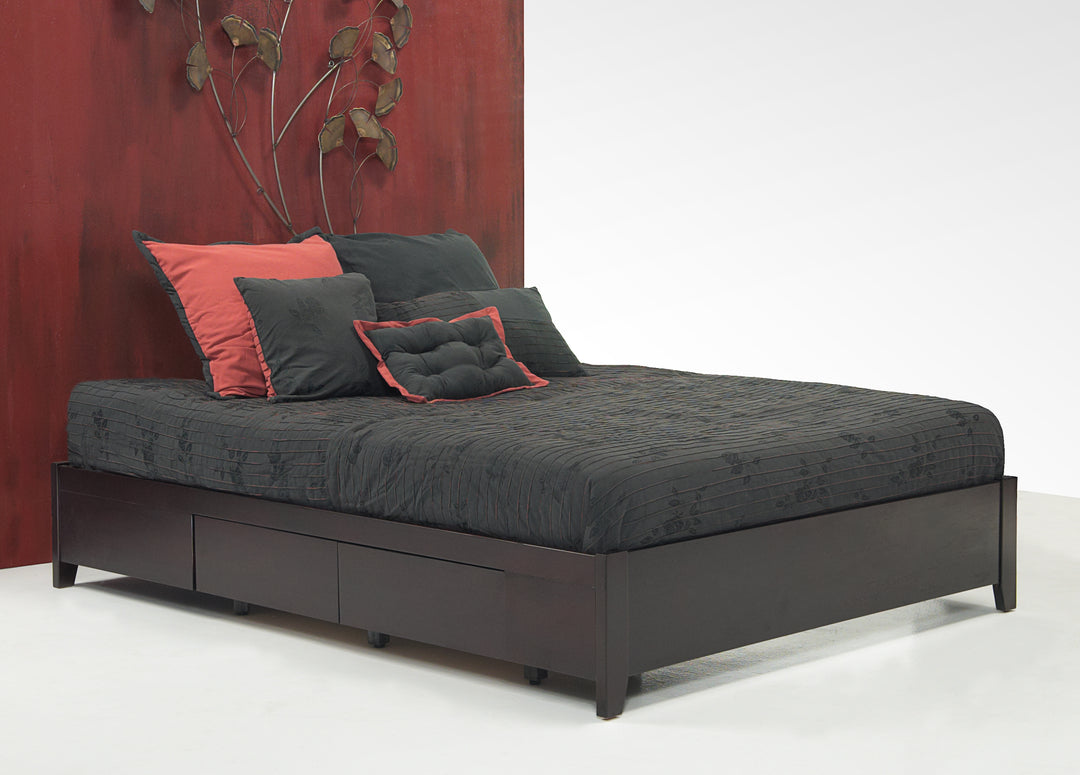 Modus Furniture Sp23D4 Simple Wood Storage Bed In Espresso