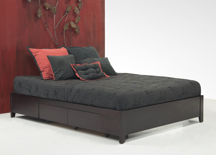 Modus Furniture Sp23D5 Simple Wood Storage Bed In Espresso