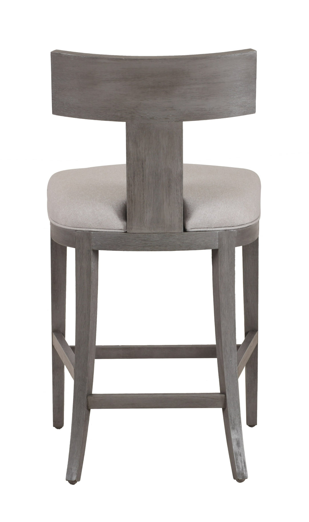 Fabien - Mid-Century Modern Beige Linen  Grey Wash Counter Chair