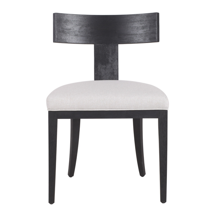 Fabien - Mid-Century Modern Beige Linen + Black Walnut Dining Chair (Set of 2)