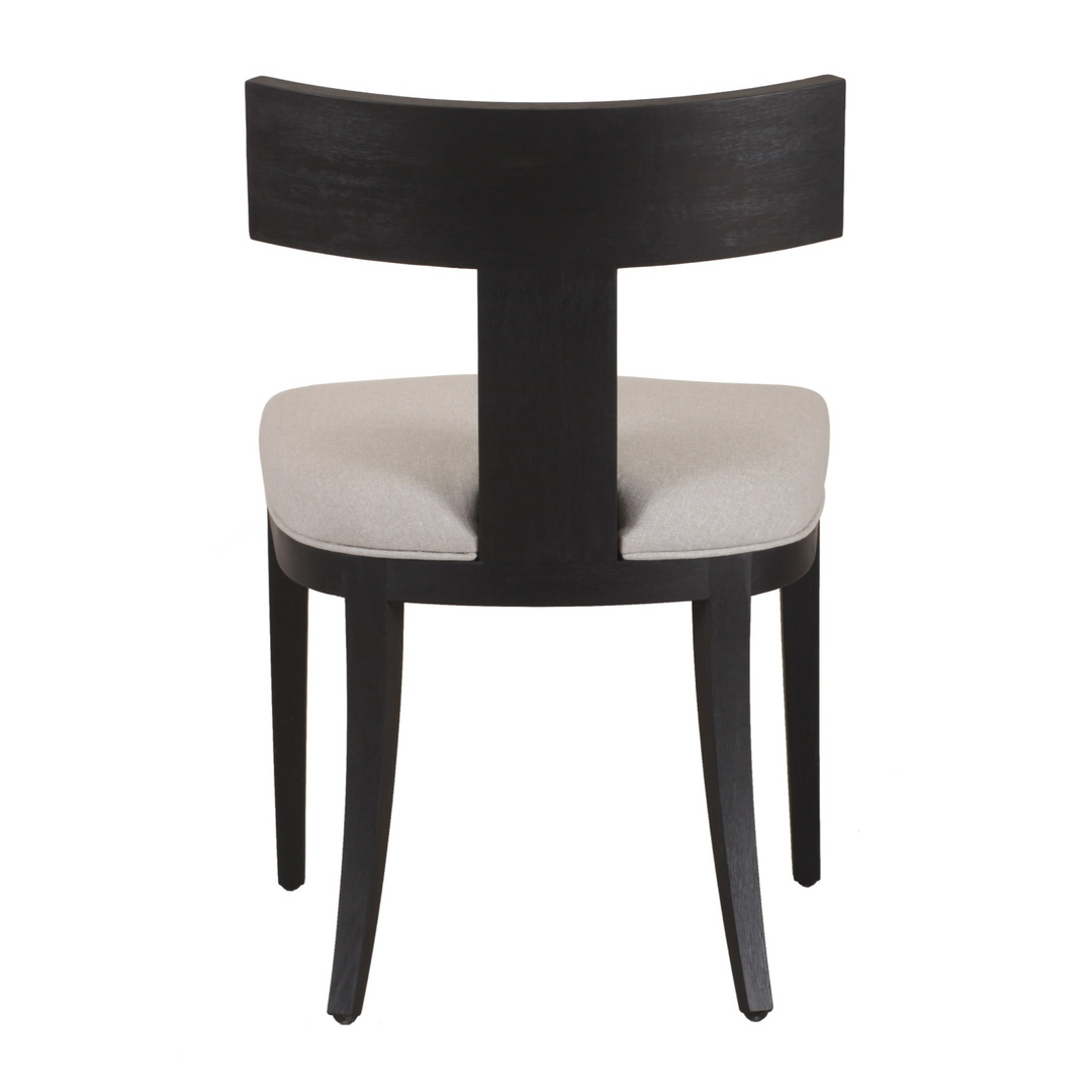 Fabien - Mid-Century Modern Beige Linen + Black Walnut Dining Chair (Set of 2)