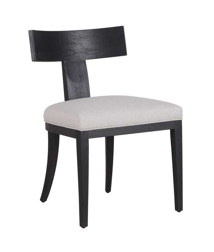 Fabien - Mid-Century Modern Beige Linen + Black Walnut Dining Chair (Set of 2)