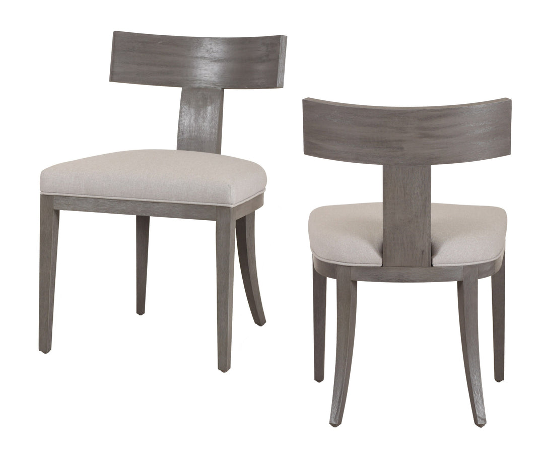 Fabien - Mid-Century Modern Beige Linen + Grey Wash Dining Chair (Set of 2)