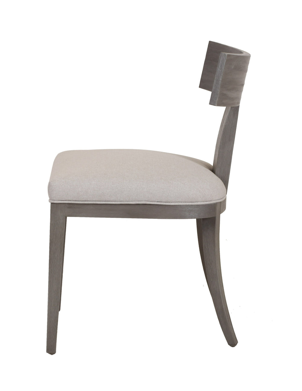 Fabien - Mid-Century Modern Beige Linen + Grey Wash Dining Chair (Set of 2) - View 2