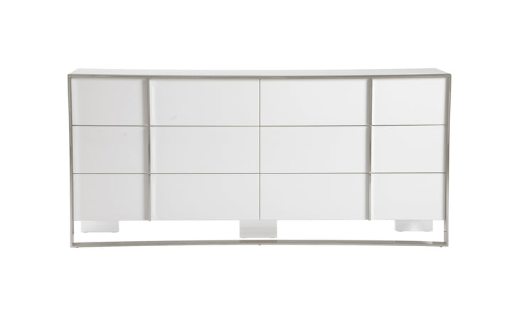Cartier - Modern White + Stainless Steel Dresser