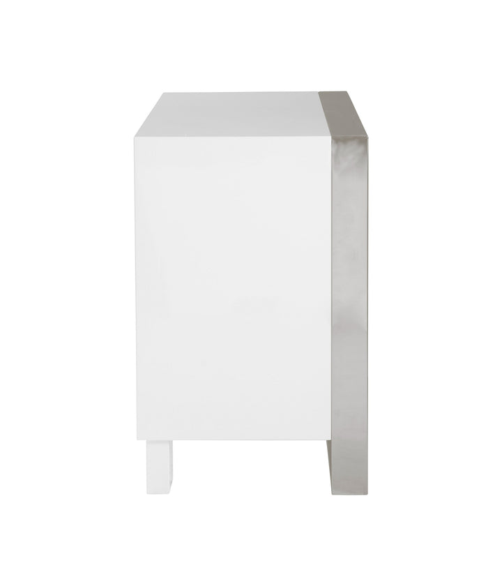 Cartier - Modern White + Stainless Steel Dresser