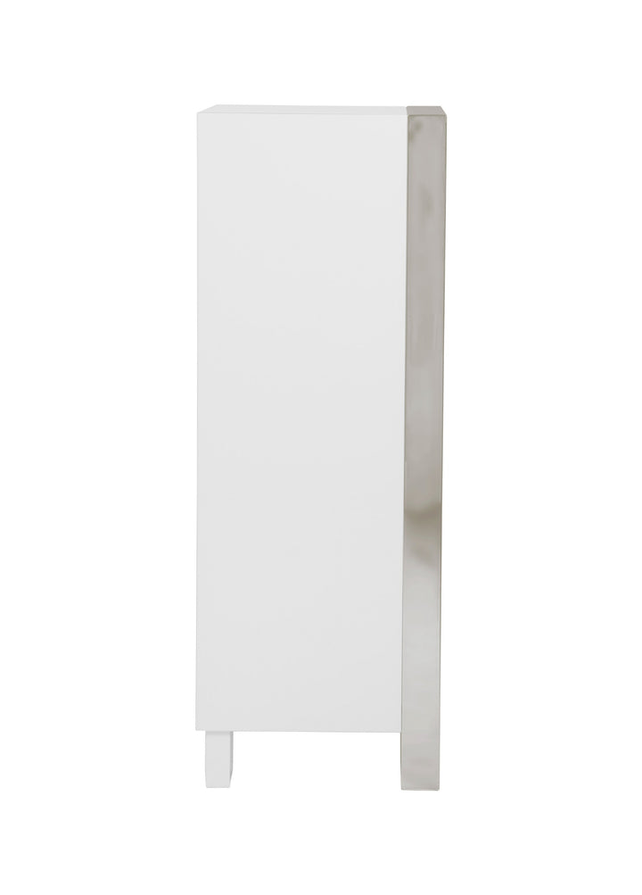 Cartier - Modern White + Stainless Steel Chest