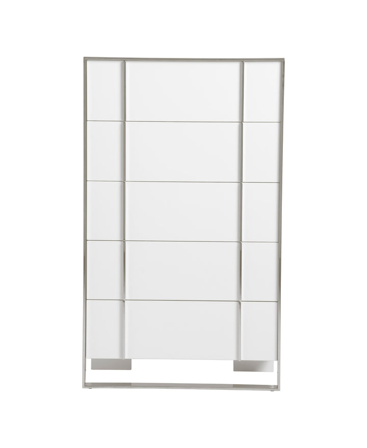 Cartier - Modern White + Stainless Steel Chest