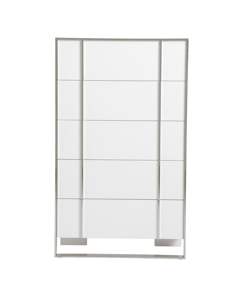 Cartier - Modern White + Stainless Steel Chest