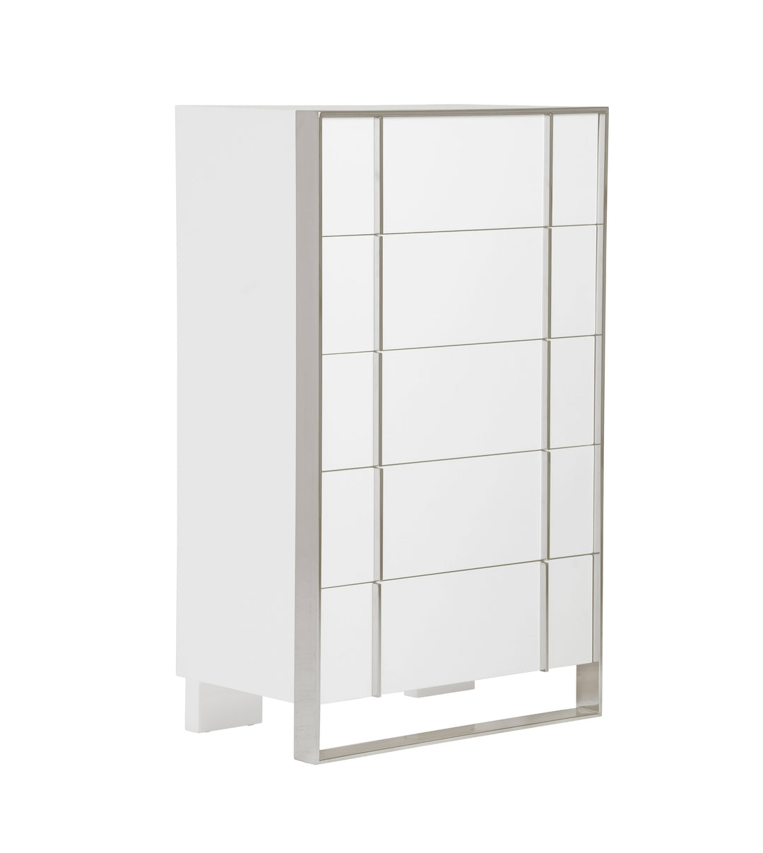 Cartier - Modern White + Stainless Steel Chest