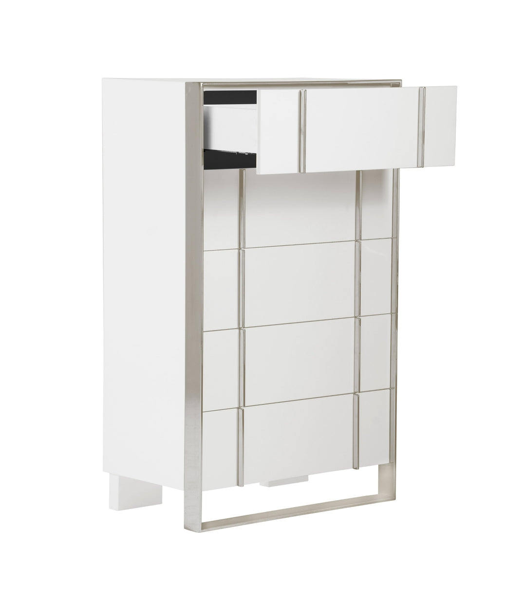 Cartier - Modern White + Stainless Steel Chest